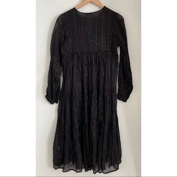 Matta Yamini Rainbow Striped Midi Dress Black - Picture 4 of 6